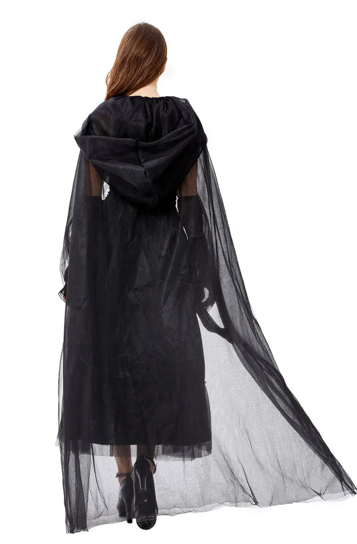 Disfraz de bruja de vampiro para mujer adulta, vestido de fantasía para Halloween, carnaval, fiesta de Cosplay, bruja oscura, fantasma, novia