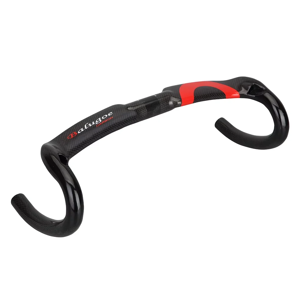 BALUGOE No Extraverted Carbon Fiber Road Bike Handlebars MTB Handlebar Internal Wiring Design Bright/Matte 400/420/440mm Cycling