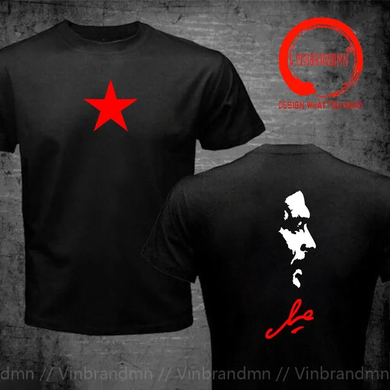 Cuban Leader T Shirts for Men Red Communist Star Cuba Men T-Shirt Che Guevara Marx Communism Cool Casual Pride T Shirt Man Shirt