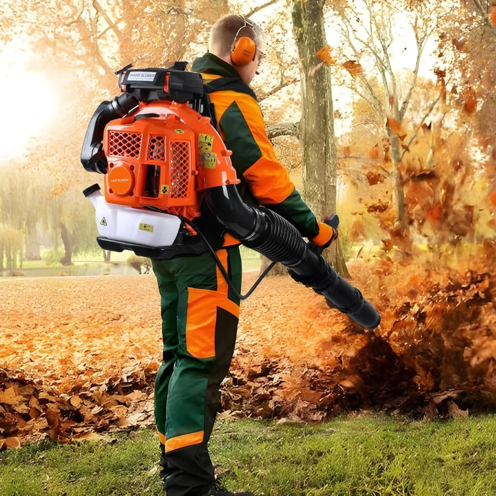 

Gas Leaf Blower,80CC 4-Stroke Gas Backpack Leaf Blower Up to 900CFM,Powerful Gas Powered Backpack Snow Blower Low Vibration