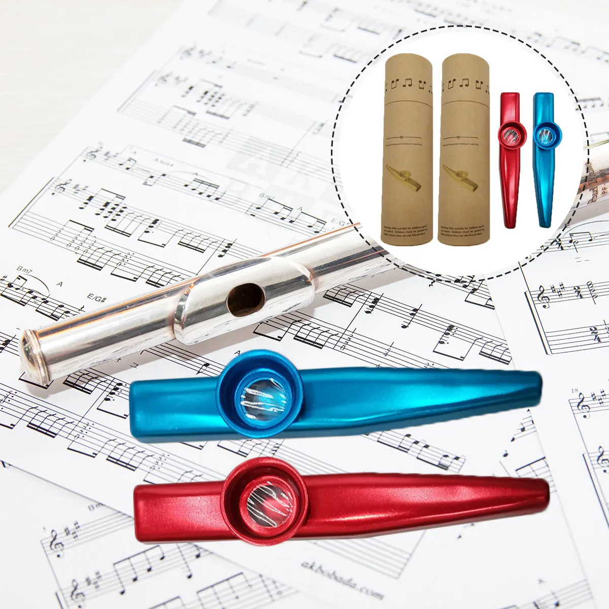 

2 комплекта инструментов-казу для начинающих, детей и взрослых, легкий металлический казу для игры с гитарой, для использования на улице и в помещении