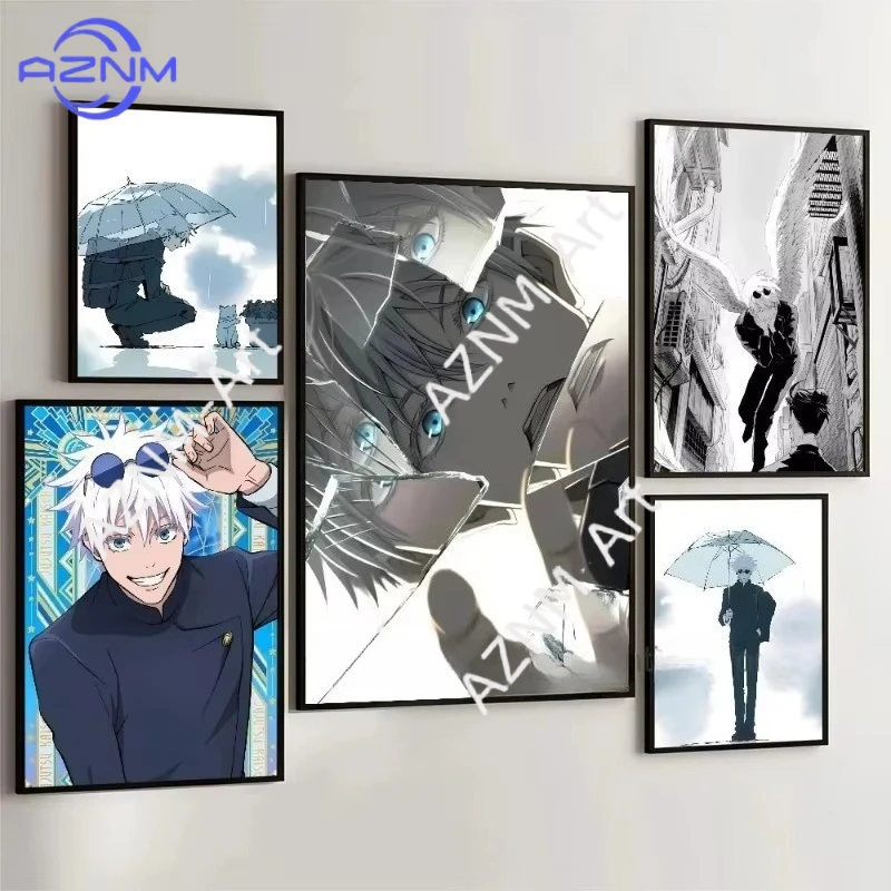 1 Stück Jujutsu Kaisen Gojo Satoru Poster Film-Leinwandposter Retro Zimmer Bar Kunst Wandbild