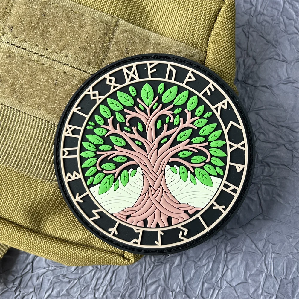 

Yggdrasil Viking Totem Tree of Life Tactical Backpack Patch on Clothes PVC Badges Stickers Hook and Loop Patches Appliques