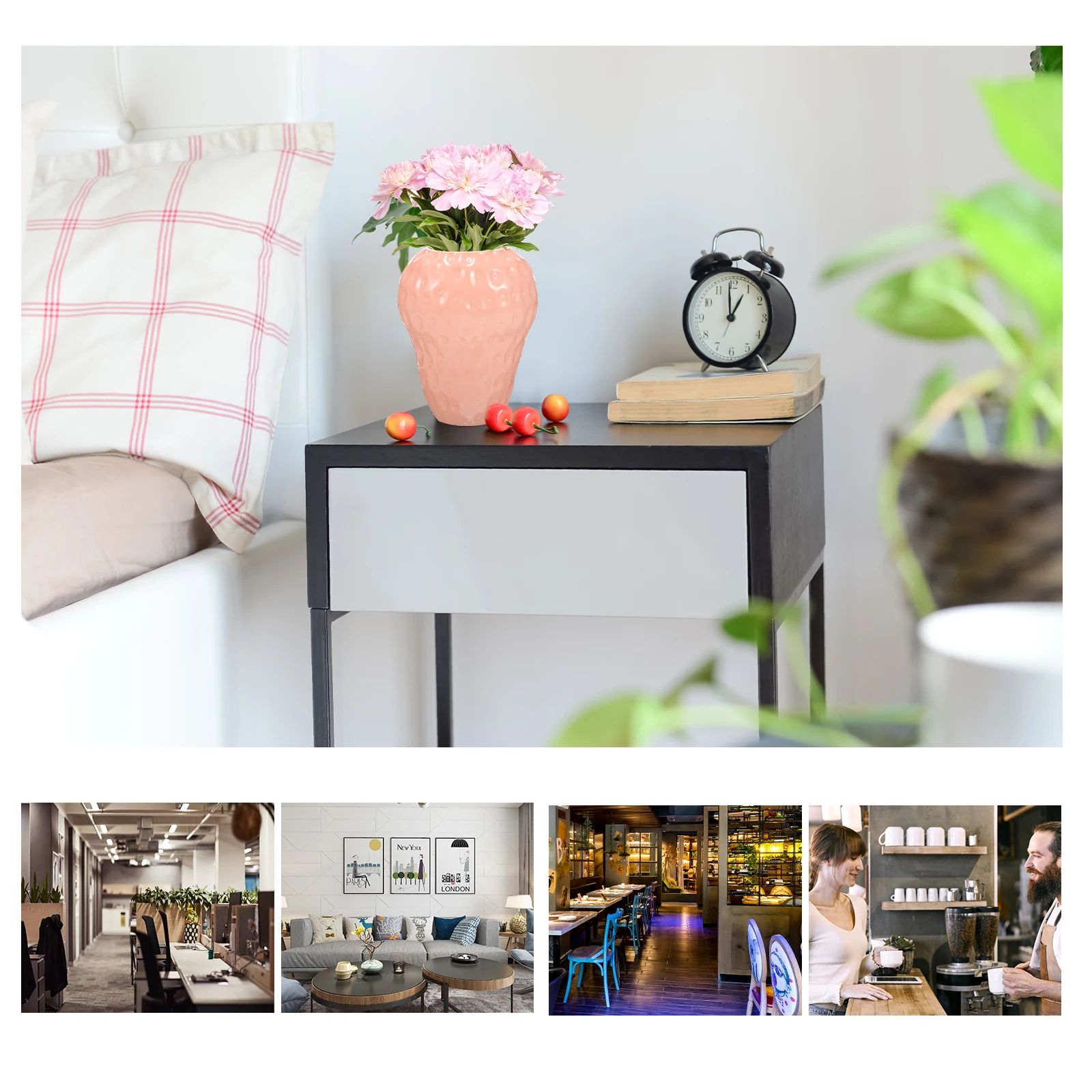 

Glass Vase Modern Home Decorations Portable Flower Container Exquisite Design Suitable Various Occasions Mantel Fireplace