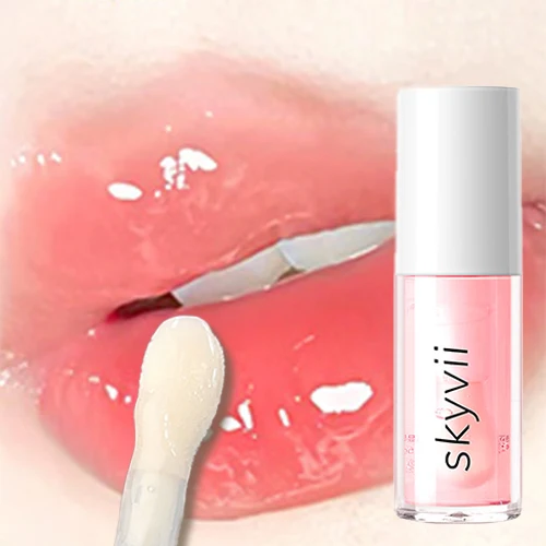 SKYVII Crystal Jelly Lip Oil Moisturizing Nourishing Exfoliating Clear Glass Lip Gloss Tinted Lip Care Cosmetics