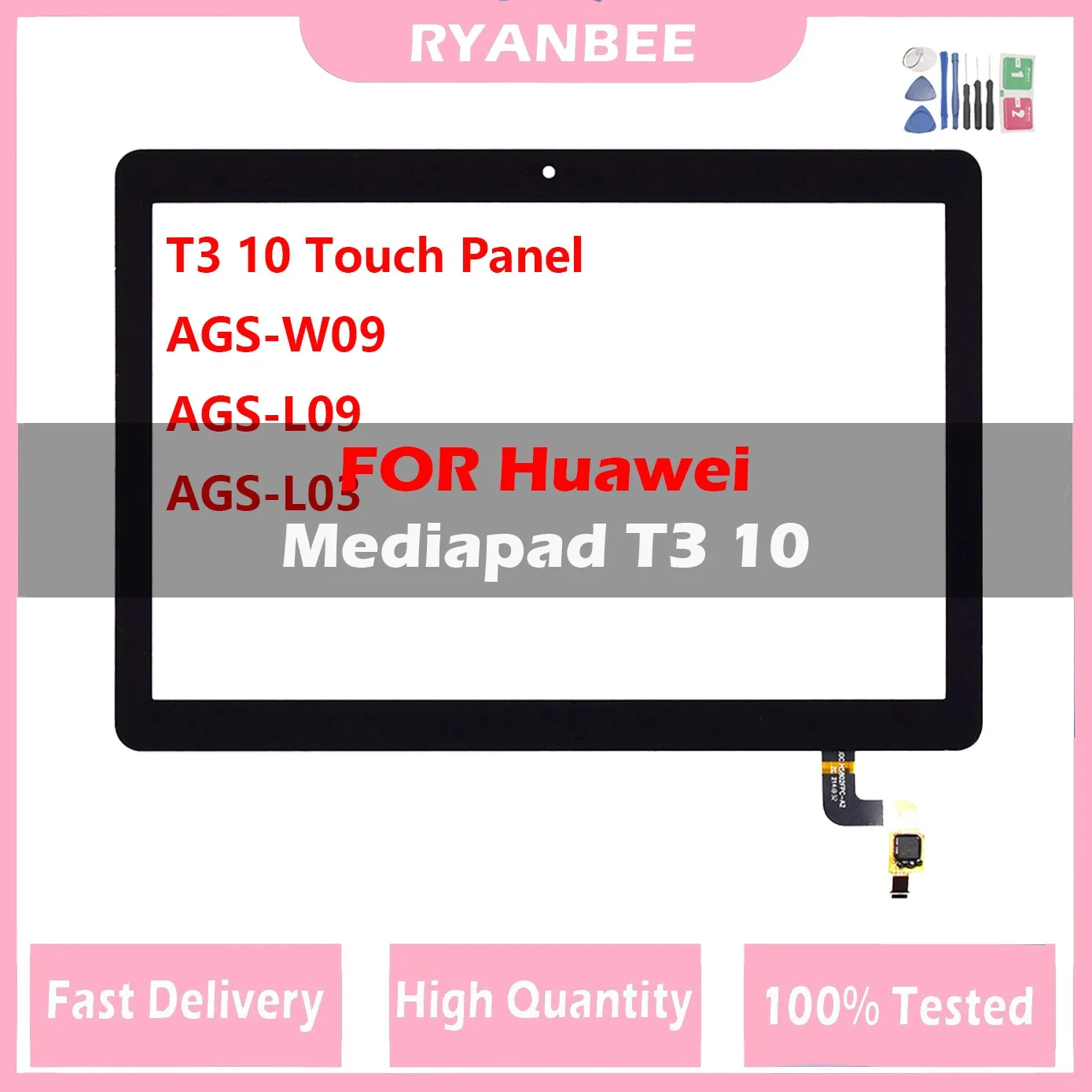 

Оригинальная сенсорная панель 9,6 дюйма TP Для Huawei MediaPad T3 10 T3-10 AGS-L03 AGS-L09 T3, сенсорный экран, переднее стекло, дигитайзер