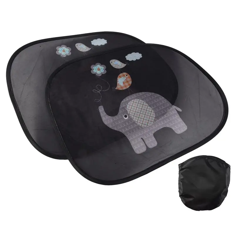 A65P-Car Sun Shade Baby With UV Protection, Car Window Sun Shade For Children With Cute Animal Motifs, 44 X 36 Cm, Set Of 2