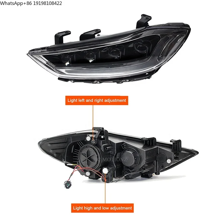 

Фары HCMOTIONZ LED в сборе с динамической анимацией запуска (DRL) для Hyundai Elantra 2016-2018