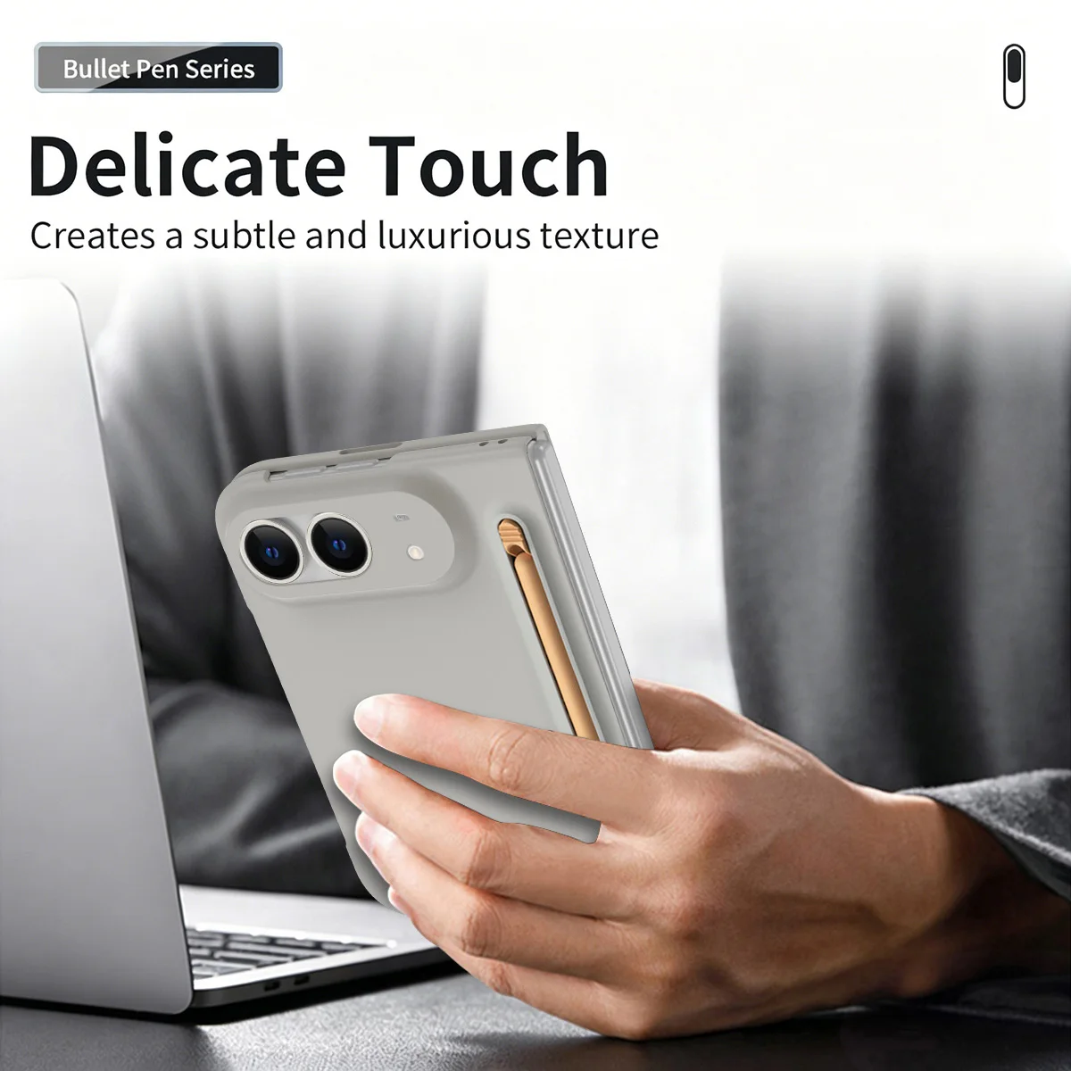 Etui do iPhone'a Duo, ultracienkie, przyjemne w dotyku, matowe, z folią ochronną i rysikiem, składane, odporne na wstrząsy, akcesoria. — zdjęcie produktu 6