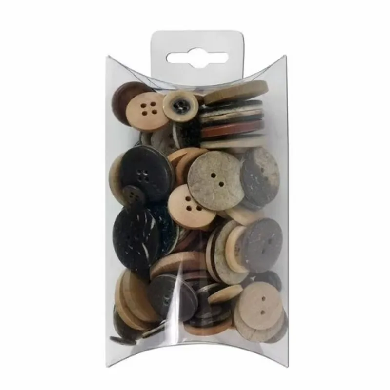 Natural Wood Mix Value Buttons, 3.5 Oz.