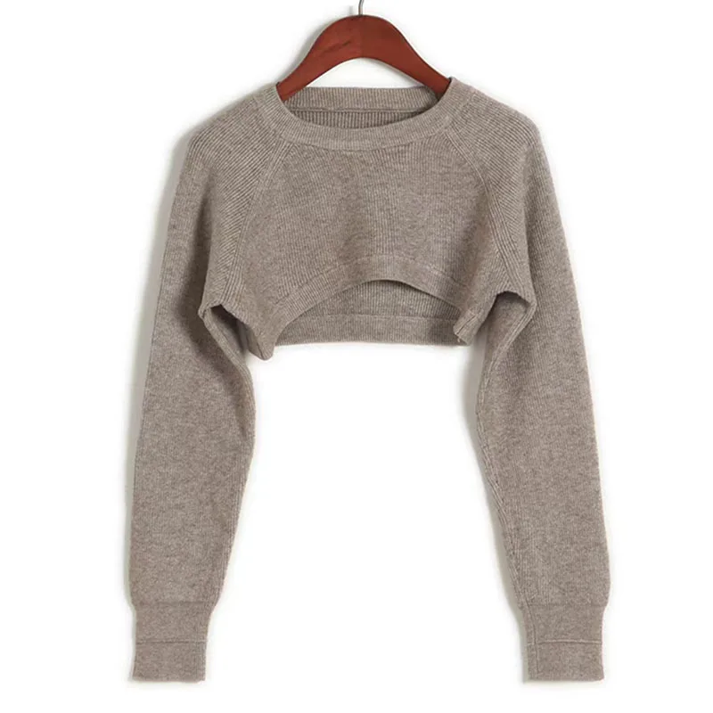 Women's Short Knitted Pullover Sweater Trend Irregular Streetwear O Neck Sweaters Female Autumn Vintage Y2K Jersey Crop Tops