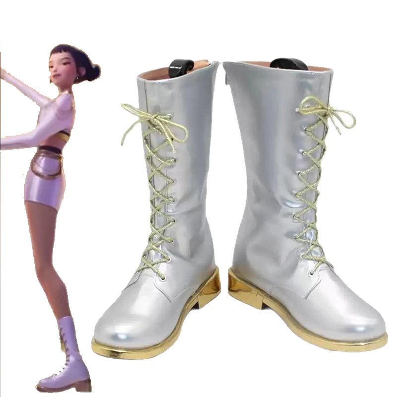 

2025 Demon Hunters Zoey Cosplay Shoes Animated Movies KPop HUNTR/X Zoey's High Boots Idol Girl Group Performing Leather Boots