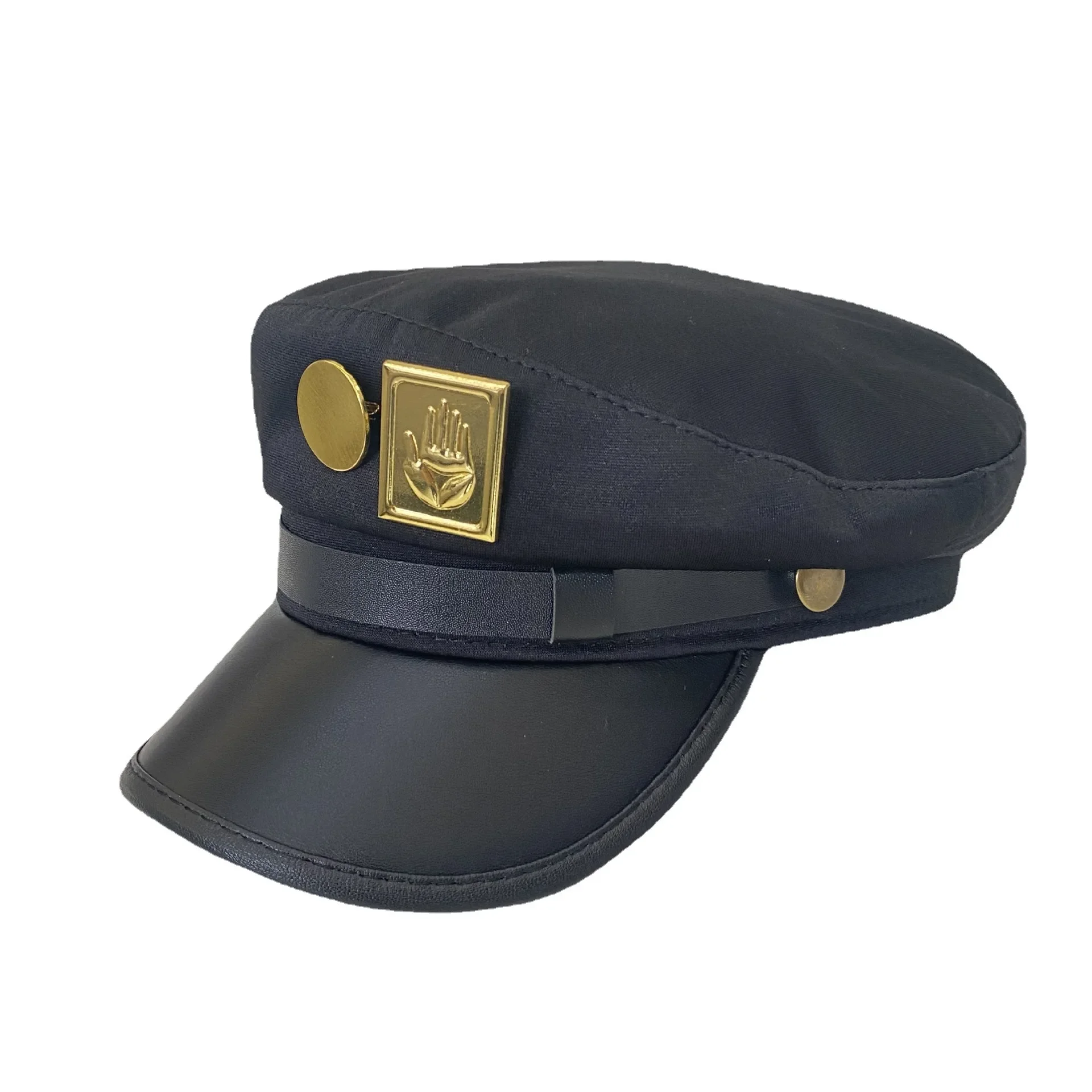 JoJo's Bizarre Adventure Kujo Jotaro gorra de Cosplay Unisex, sombrero con insignia de Metal para adultos, accesorio