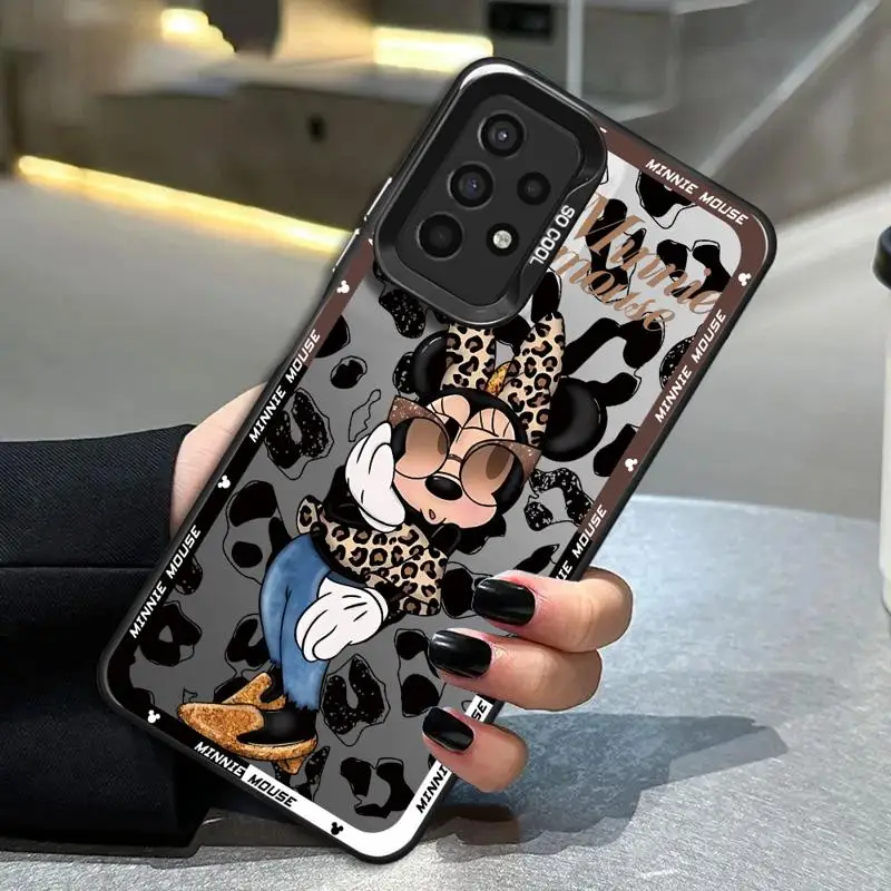 Disney Leopard Mickey Minnie Phone Case for Galaxy A12 A13 A14 A23 A32 4G 5G A22 5G A24 4G A33 5G A34 5G A35 5G Matte