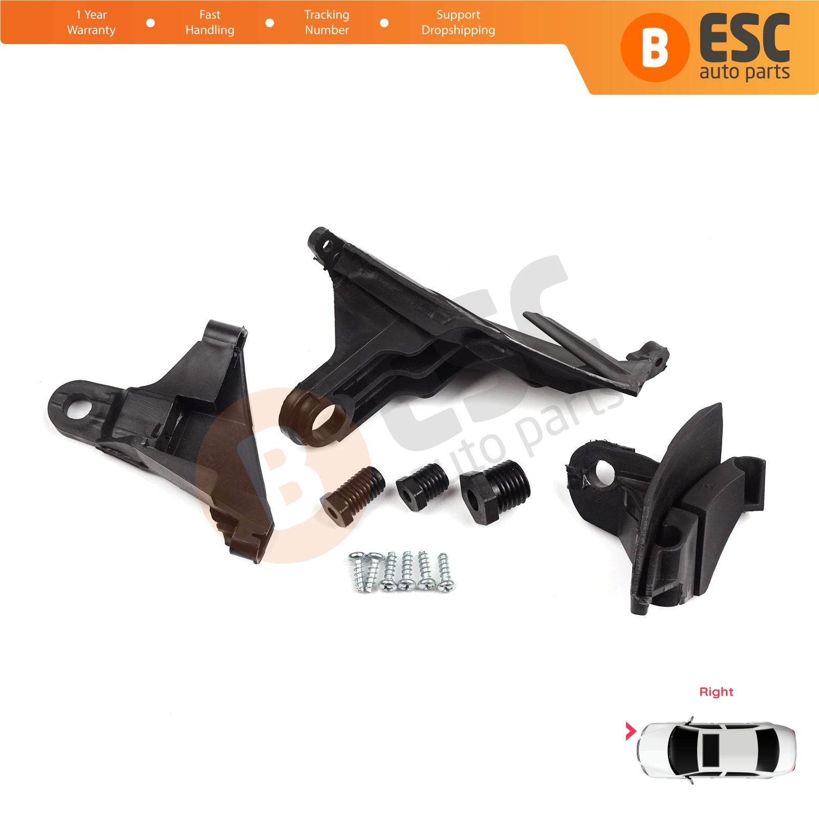 ESC EHL17 Headlight Headlamp Brackets Holder Tabs Repair Set Right Side A2118201414 for Mercedes E Class W211 S211 2002-2009