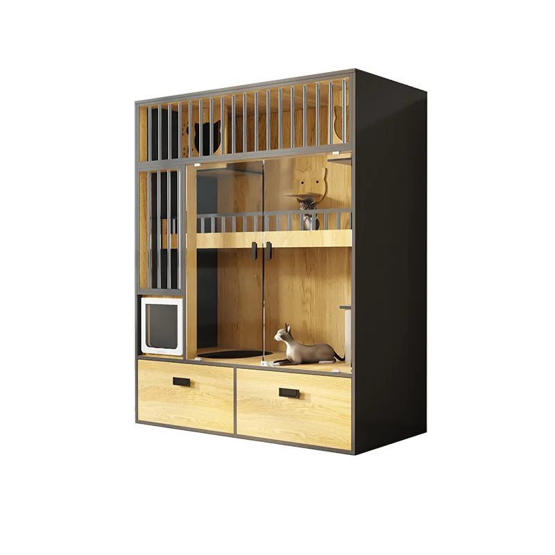 

Cat villa cat cage villa cage household indoor cage wooden cat villa non-solid wood