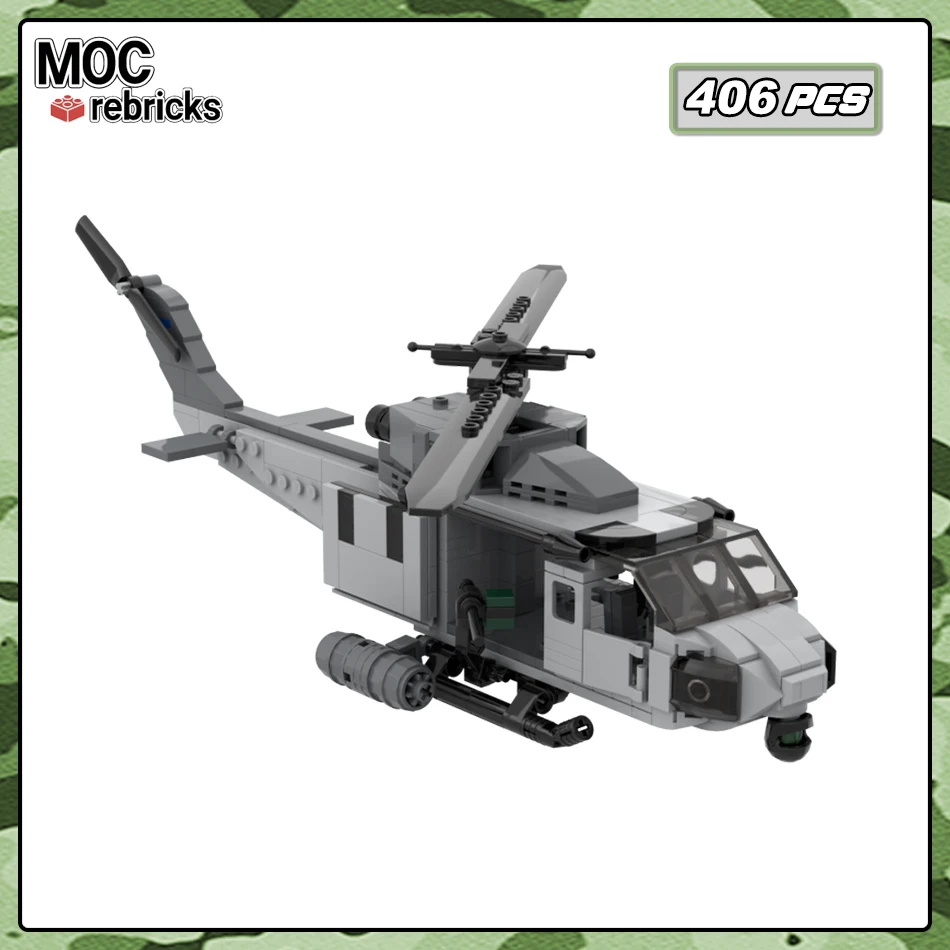 

Creative Expert Series UH-1N Twin Huey Model MOC Marine Corps Aircraft Building Blocks Display Toy Children's Collectible Bricks