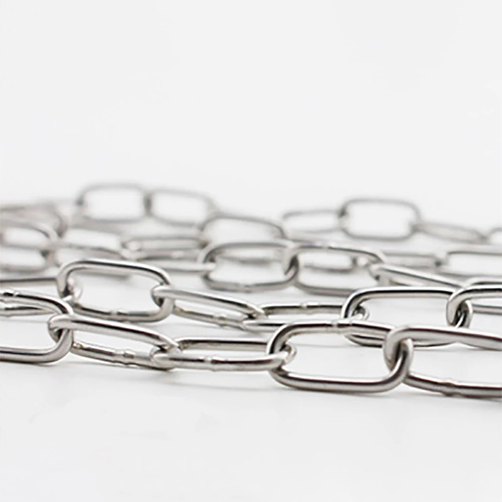 1 Metre 304 Stainless Steel Welded Elliptical Chain Width 1.2mm-12mm Clothes Drying Iron Chain Pet Doggie Chocker Collar