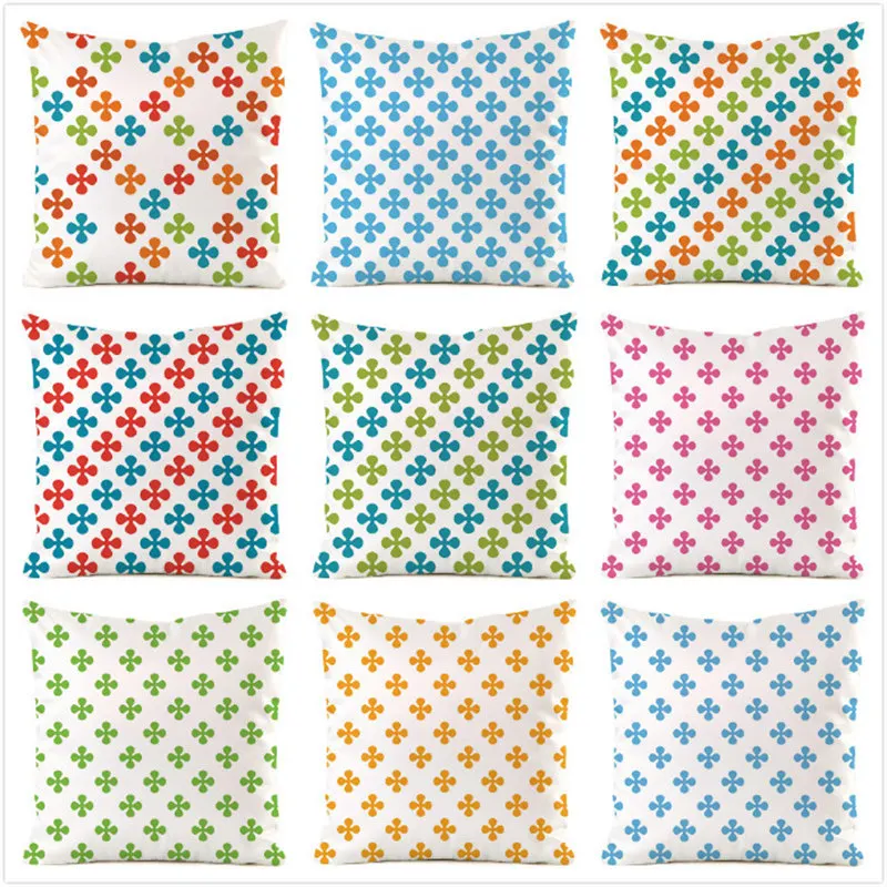Colored Cross Arrangement Series Digital printing short plush pillow covers for car sofa office cushion cover home goods