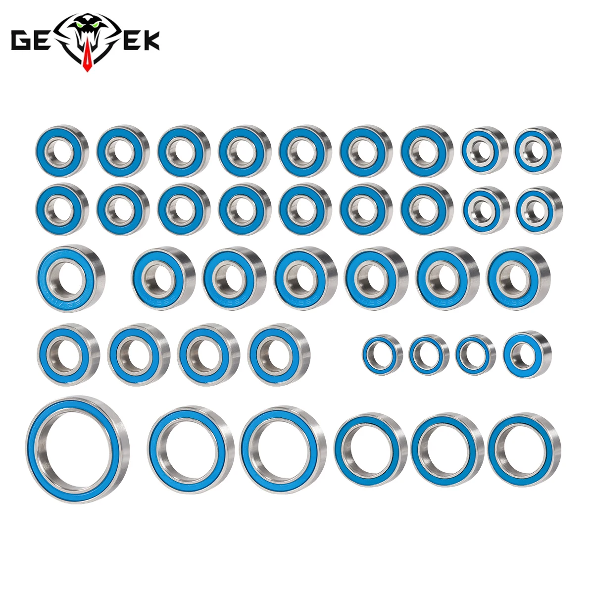 39PCS Steel Sealed Bearing Kit for 1/10 RC Rock Crawler TRX4 Bronco Defender K5 Blazer Axles Transmission Upgrade Parts