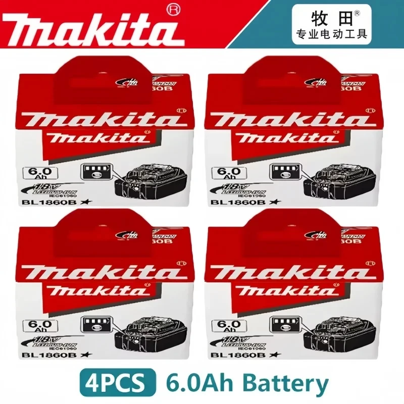 Original 6AH Makita BL1860 6Ah Akku für Elektrowerkzeuge Li-Ionen Ersatzakku LXT BL1850 BL1840 für 18V Schrauber mit BMS 18V Akku
