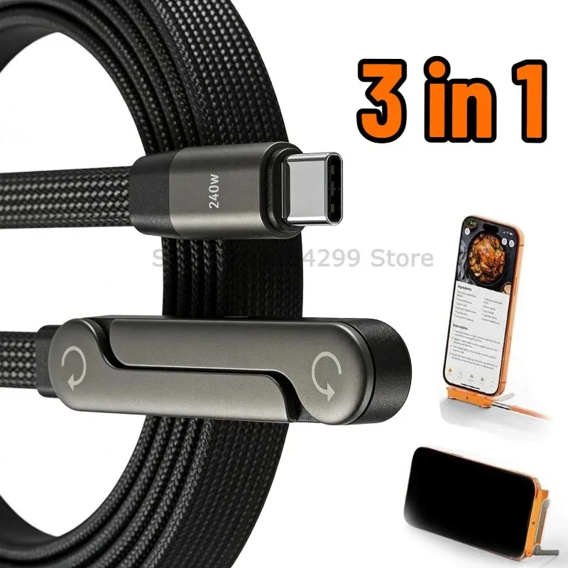 240W Phone HolderAnti Loss Hanging Rope Keychain 3 in 1 Foldable Bracket  Laptop Tablet Charging Desk Holder for Xiaomi