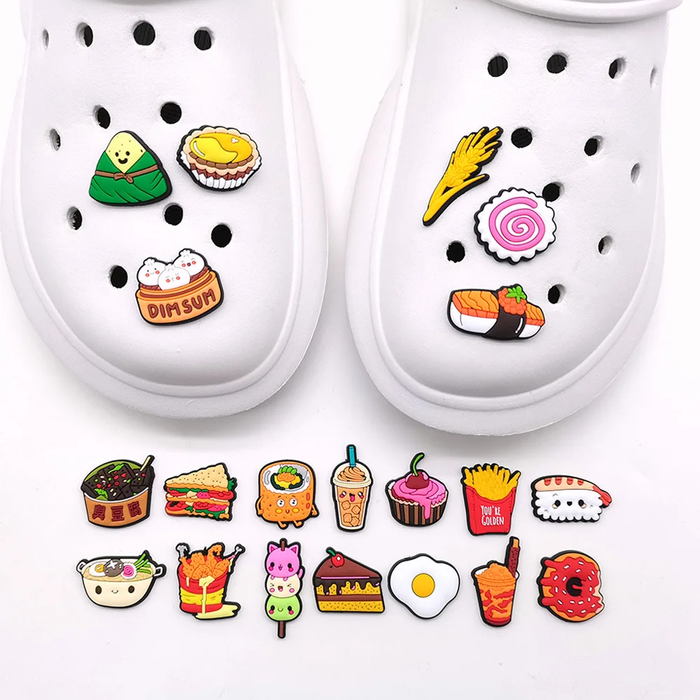 New Arrivals Sale Food Shoe Charms for Crocs Accessories DIY Bracelet Wristband Decoration Buckle Shoe Kids Adults Party Gifts