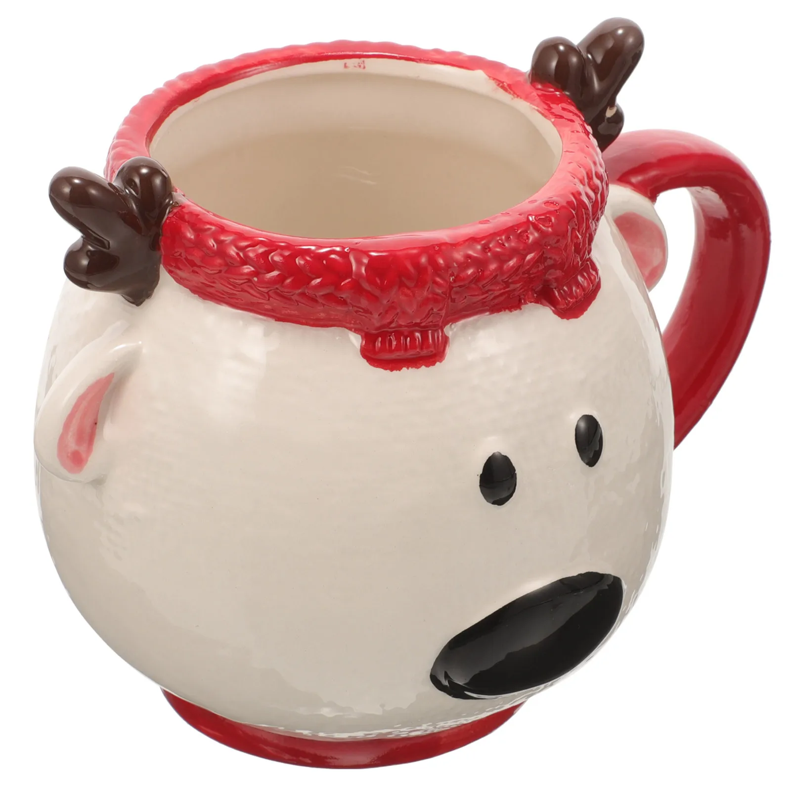 

Exquisite Christmas Ceramic Mug Lovely Elk Design Functional Handle Cup for Home Office Holiday Gifting Drink Solution