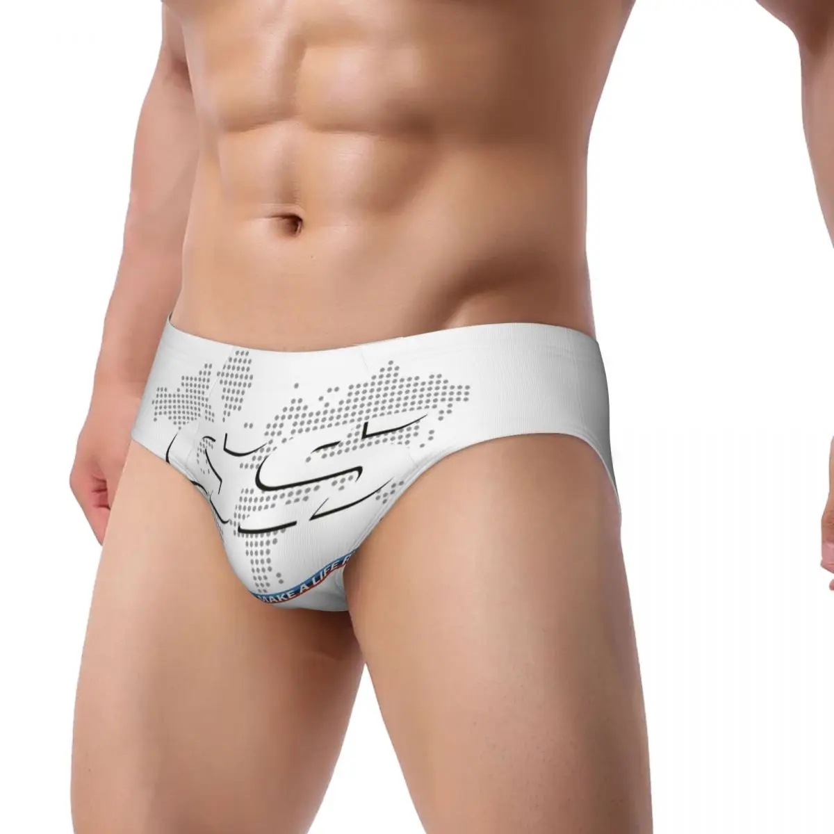 Custom Mens Make A Life Ride GS Motorcycle Adventure Panties Underwear Male Comfort World Map Briefs Underpants