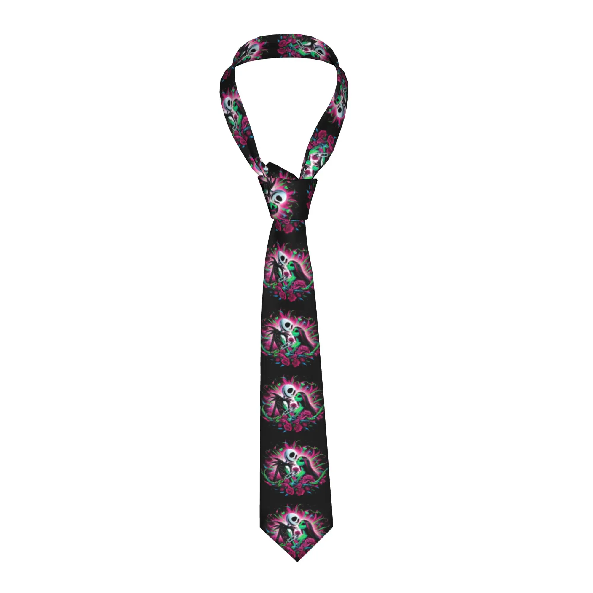 Fashion Nightmare Before Christmas  Neck Ties Men's Custom Silk Jack and Sally  Neckties for Business Cravat