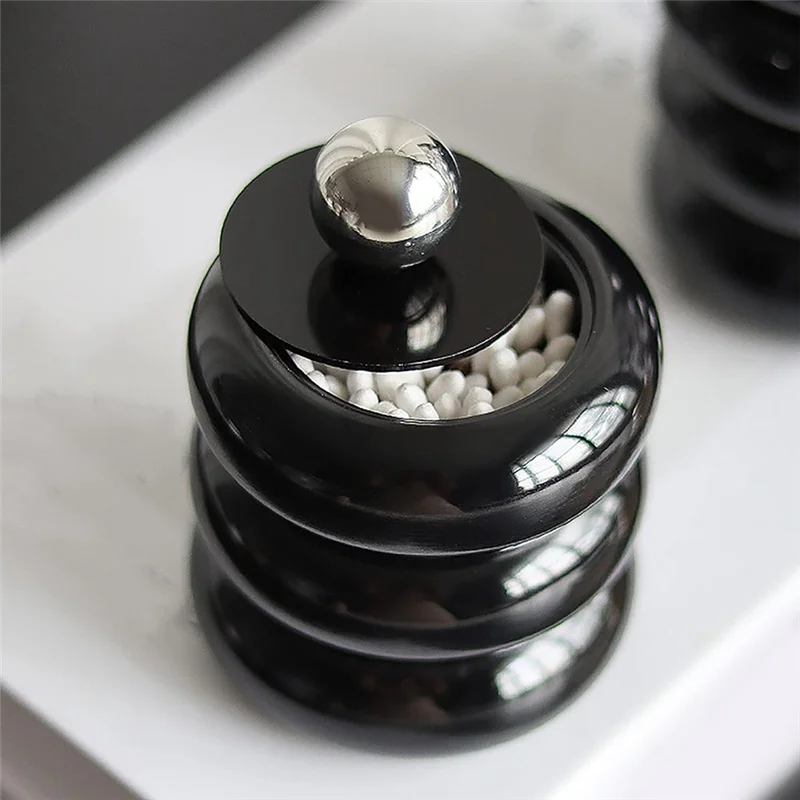 ABGR-Qtip 홀더 디스펜서 수지 면봉 디스펜서 데스크탑 항아리 욕실 북유럽 스타일 욕실 캐니스터 보관 내구성 A