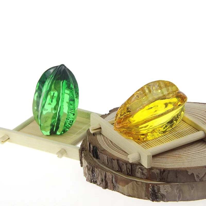 Crystal Carambola ornament, mini home and office decoration, simulated fruit ornament ﻿