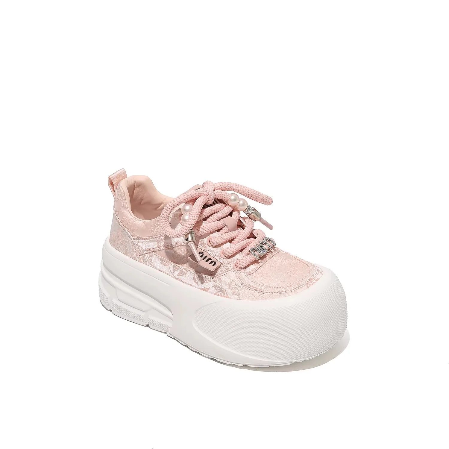 New Fashionable Sports and Leisure Little White Shoes with Elevated Thick Sole Versatile Matsuke Shoes