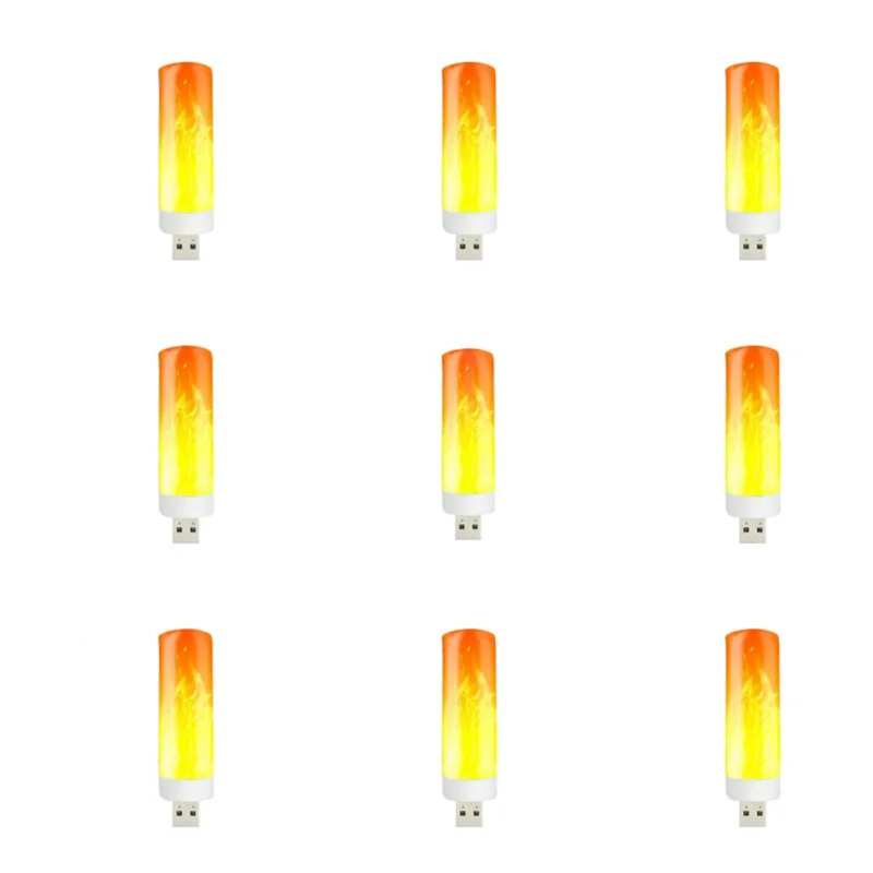 USB LED Atmosfera Night Light, Flame Lamp, Power Bank, Camping Iluminação, Cigarette Lighter Effect