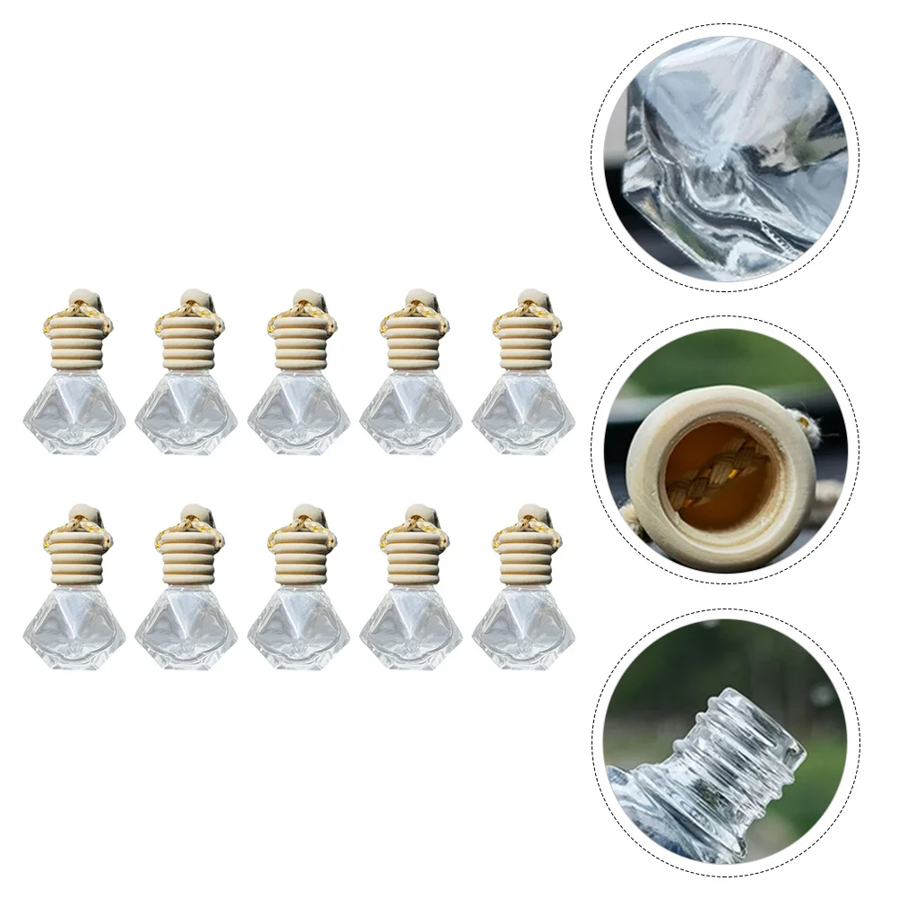 

10 Pcs Perfume Bottle Pendant Fragrance Hanging Decorations Diffuser Refillable Car Bottles Decorate Glass