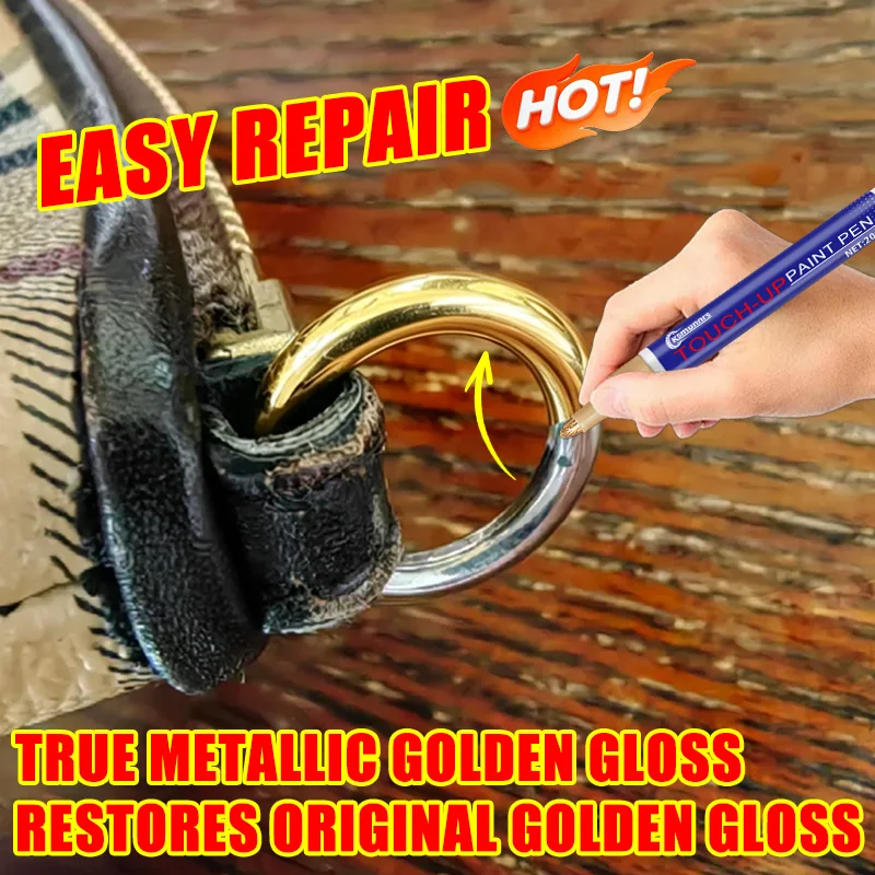 Professional Golden Buckle Zipper Oxidation Wear Repair Pen - Multifunctional Metallic Paint Repair Marker, Golden Logo Oxidatio