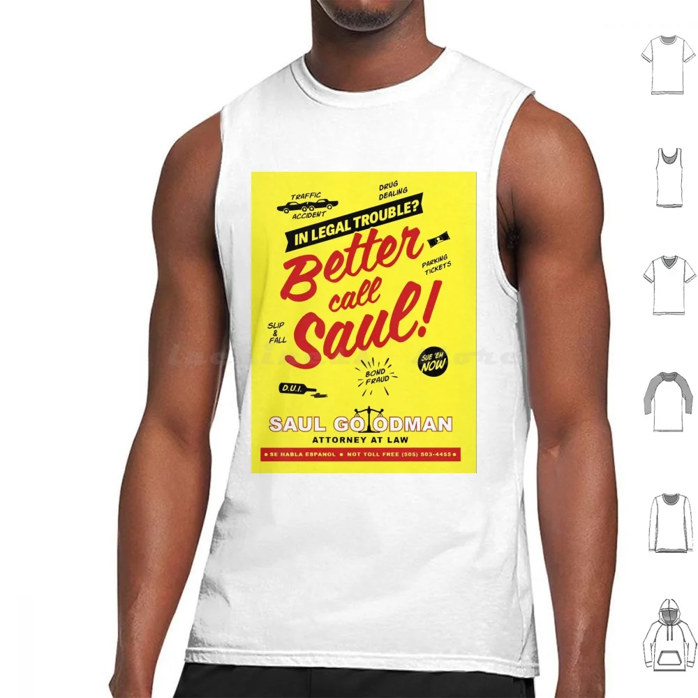 Better Call Saul Goodman Tank Tops Print Cotton Attorney Attorney At Law Better Call Saul Funny Lawyer Law Lawyer