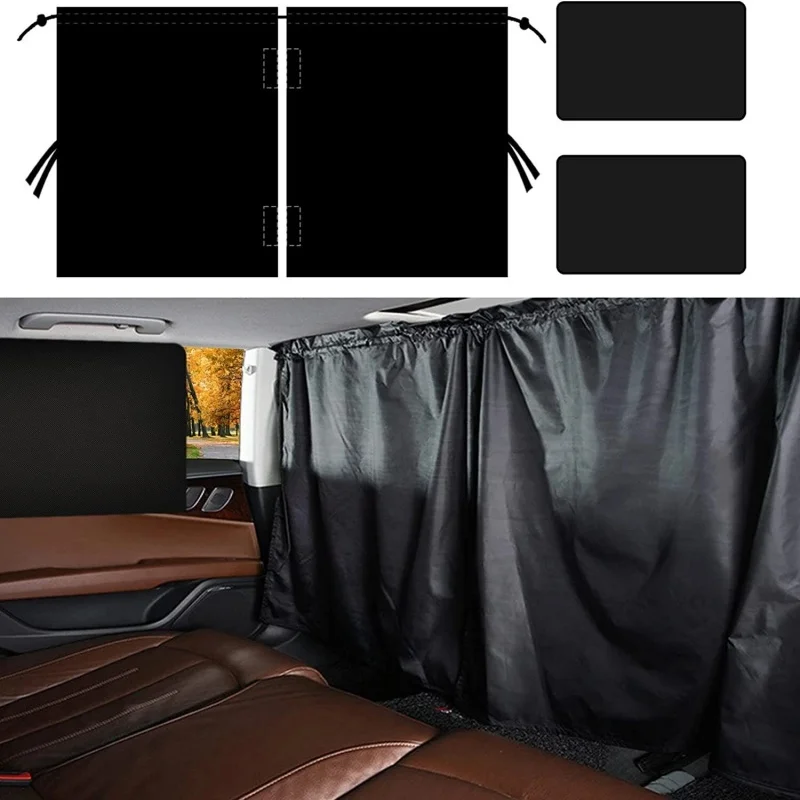 

1-4pcs Car Privacy Curtain Set Window Shade Privacy Travel Nap Night Car Camping Detachable Simple Curtain Interior Accessories