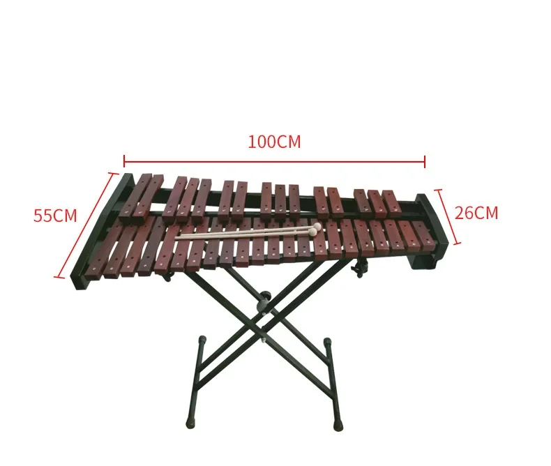 Glockenspiel Xylophon Xylophone with Stand, Red Wooden Bar, 37 Tone, Professional Music Orff, Wholesale