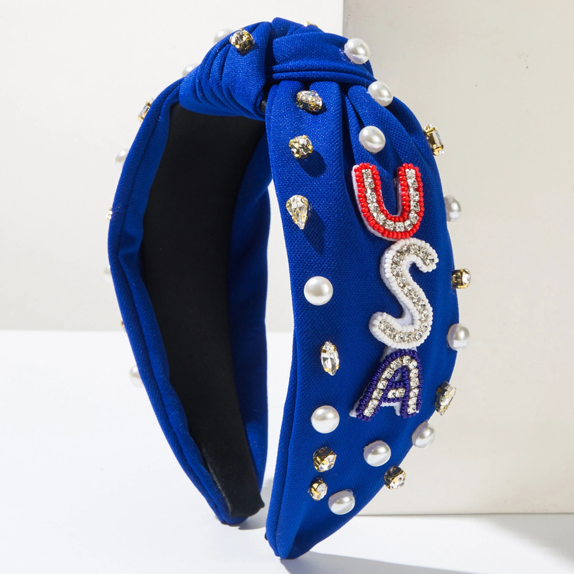 Haarschleifen-Stirnband mit patriotischer amerikanischer Flagge für Frauen und Mädchen, Unabhängigkeitstag, 4. Juli, rot, weiß, blau, Sterne und Streifen