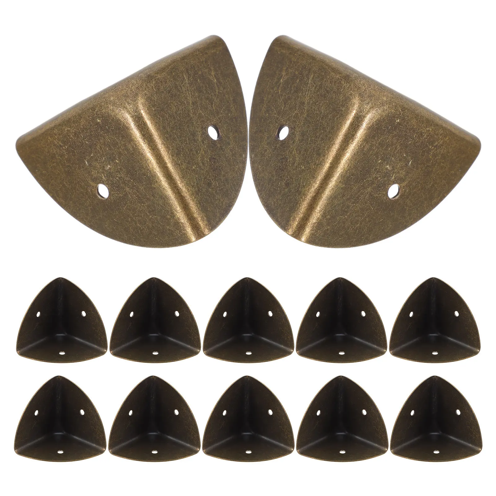 12Pcs Heavy-Duty Metal Corner Guards Vintage for Luggage Wooden Boxes Trunks Tables Desks Cargo Protection Decor