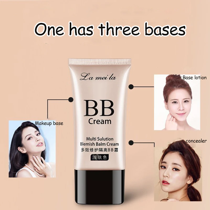 High Coverage Foundation BB Cream Concealer Brighten Facial Contour Primer Base Waterproof Long-Lasting Korean Makeup Cosmetic