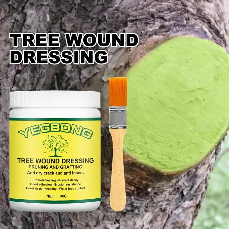 Gardening Tree Wound Sealer Pruning Compound Dressing With Brush Plant Wound Healing Paste Grafting Glue Tree Wound Dressing