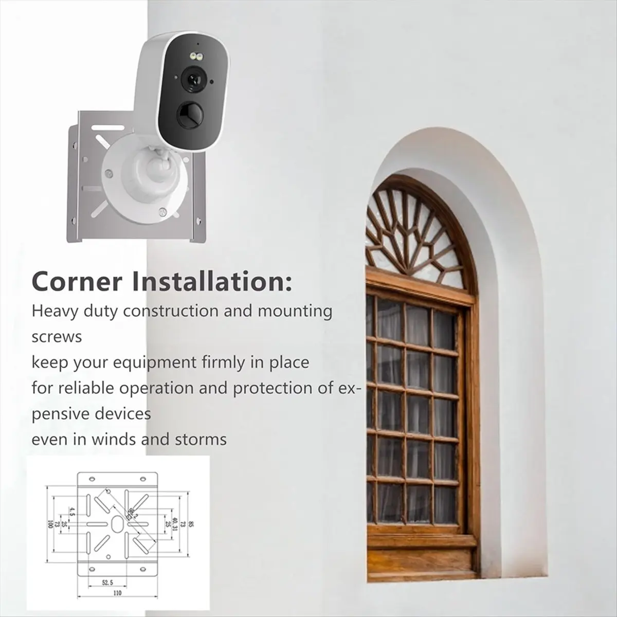 OKgood External Camera Corner Mount Bracket for Hikvision Dome Camera Bracket Base for Secure Outdoor Surveillances Equipment