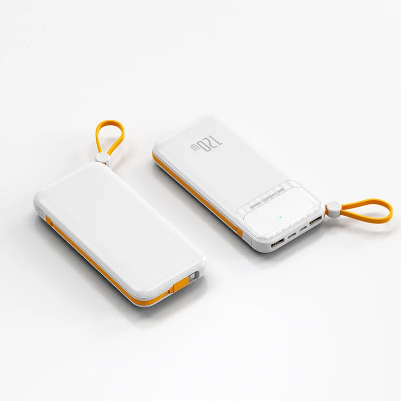 120W Super Fast Charging Power Bank with Built-in Cable Lightweight and Mini 20000mAh Portable Power Bank