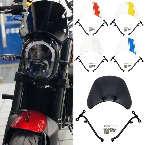Benelli Leoncino 500 용 ABS 플라스틱 페어링 오토바이 앞 유리 윈드 스크린 윈드 디플렉터