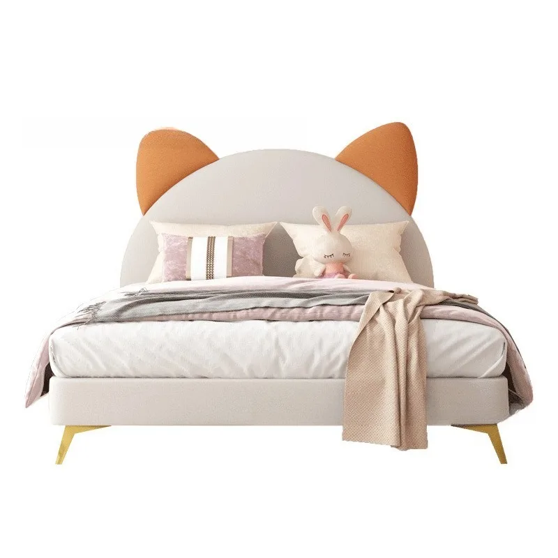 

Children's bed light luxury children's cartoon soft bag boy and girl bed 1.2 meters 1.5M1.8 double
