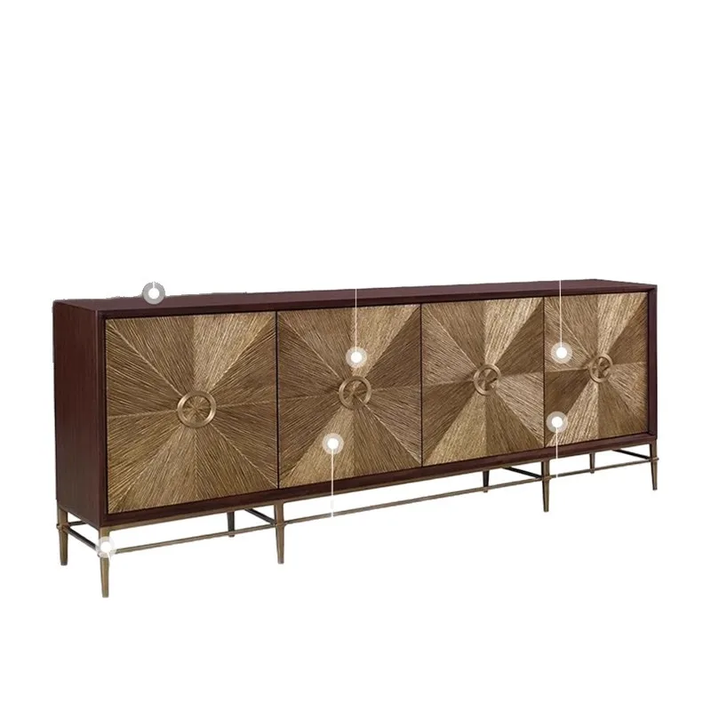 Italian light luxury sideboard high-end furniture American retro storage decoration cabinet