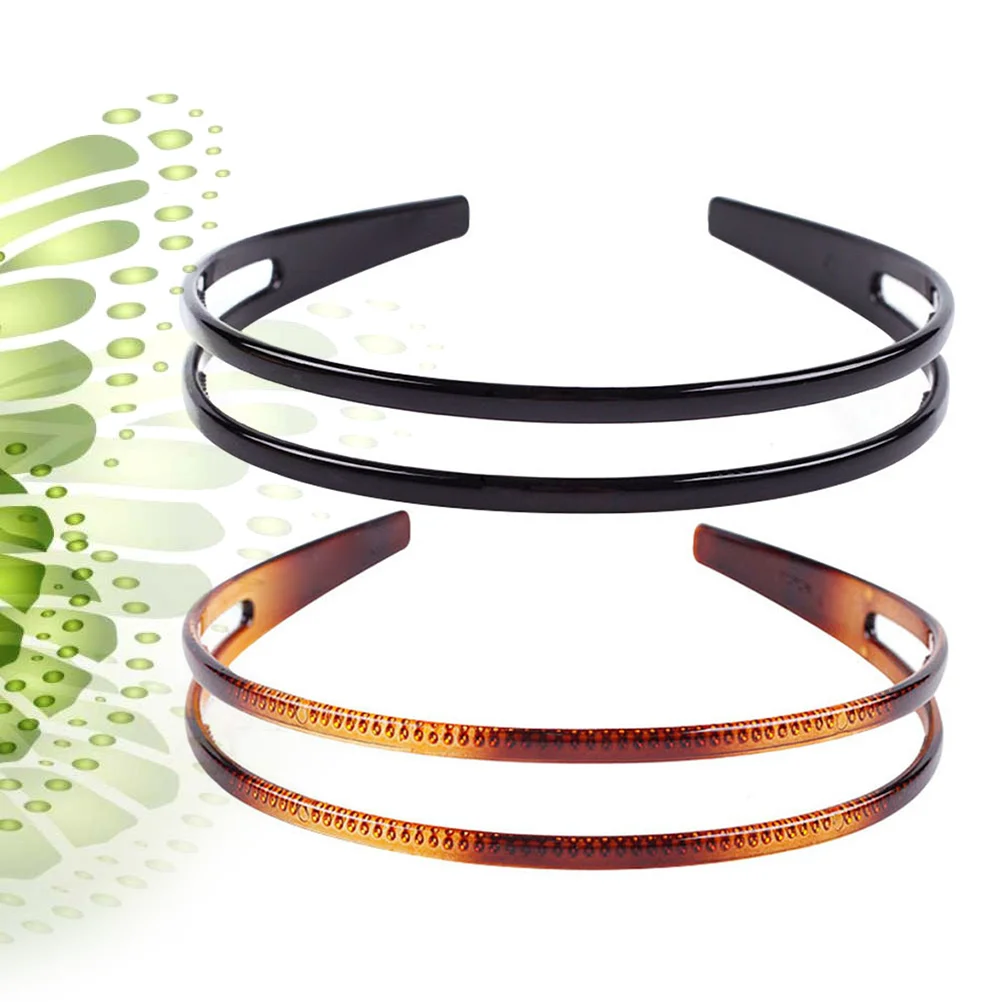 

6Pcs Double Row Anti-Slip Hair Band Durable Hair Hoop Elegant Style for Women Girls Party Daily Use Fashion Double Row Headband