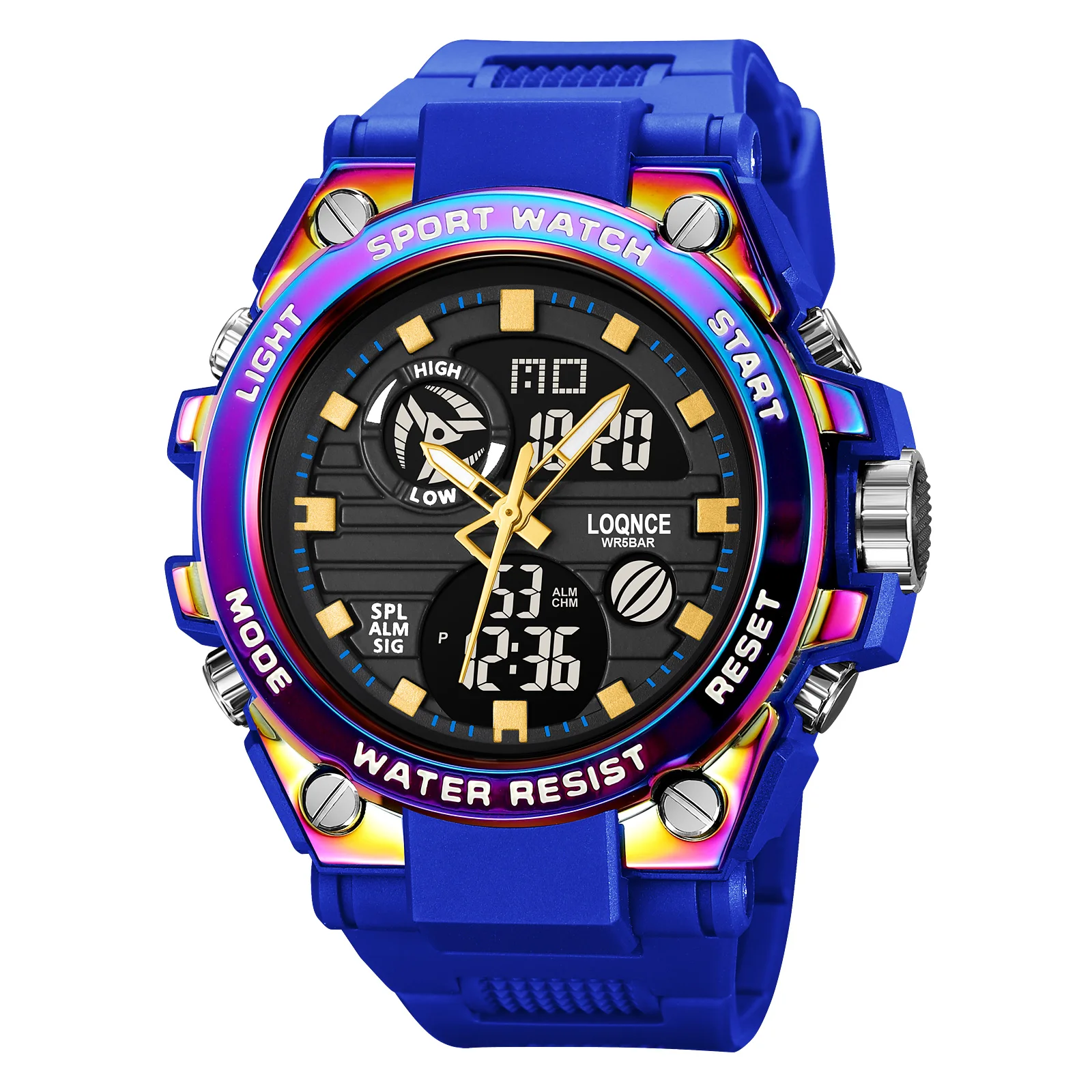 

High quality LOQNCE Male montre homme Sport Watches Digital Double Time Chronograph Watch Mens LED Display Quartz Wristwatches